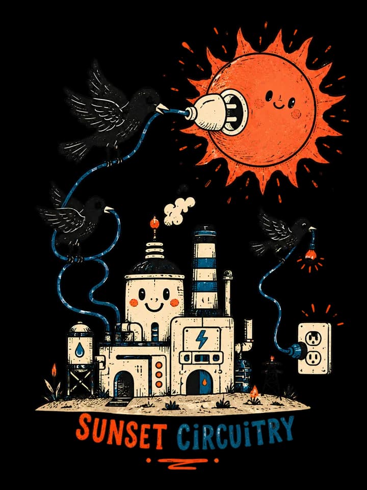 Andy Warthog — Sunset Circuitry Tee