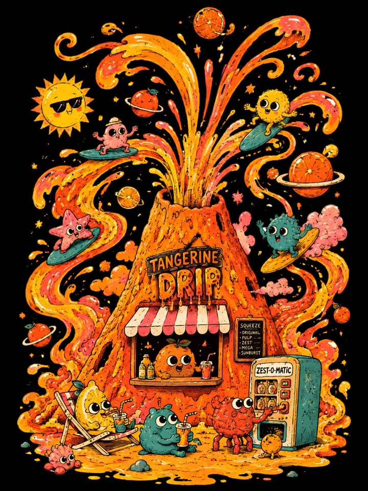 Andy Warthog — Tangerine Dripcano Tee