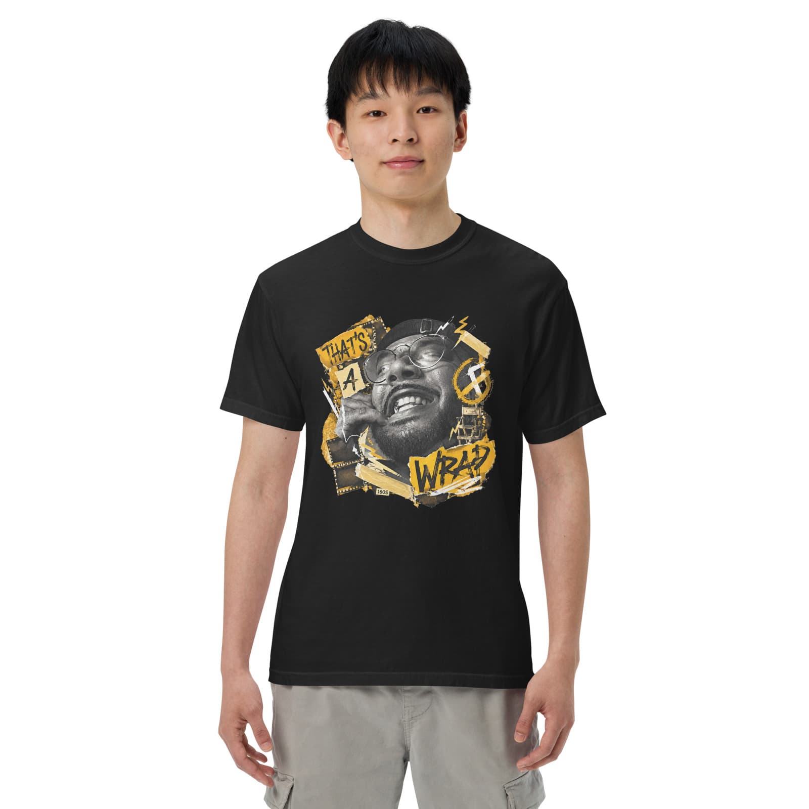 16os — That’s a Wrap Tee on a model in Black