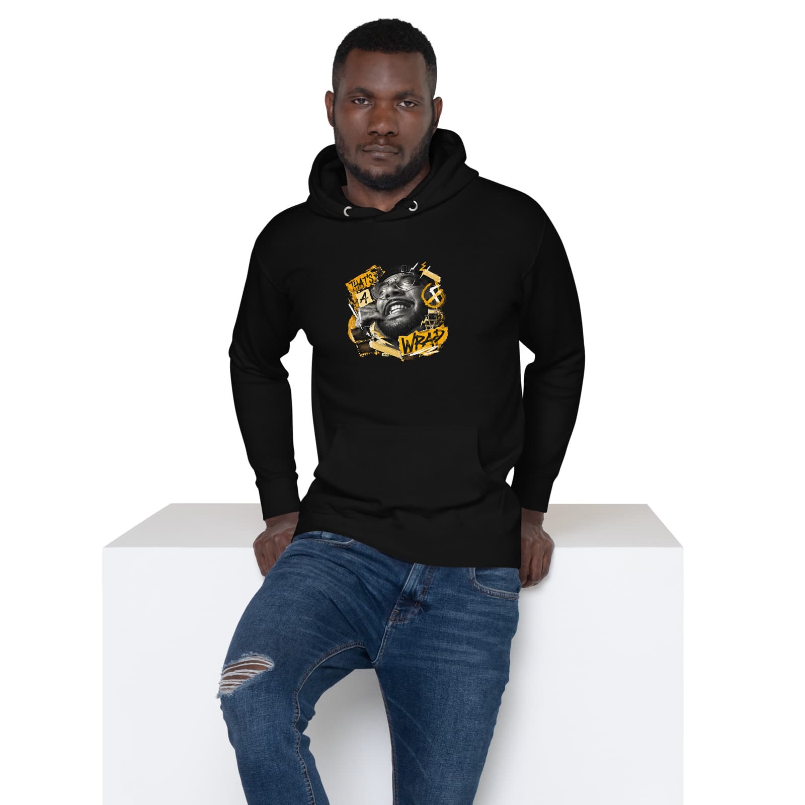 16os — That’s a Wrap Hoodie on a model in Black