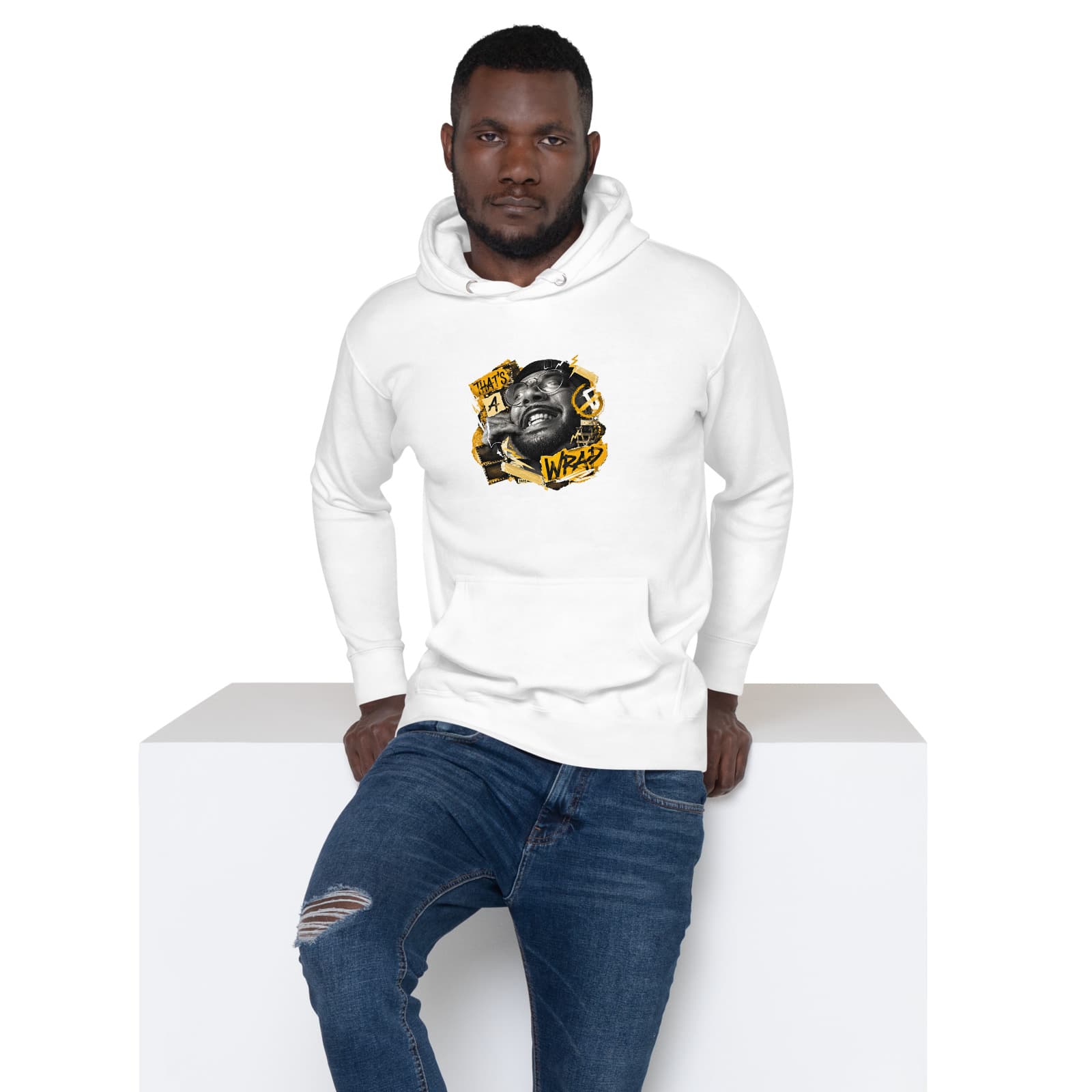 16os — That’s a Wrap Hoodie on a model in White